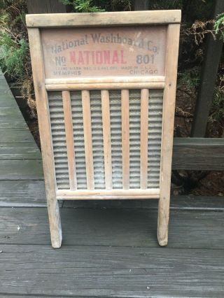 Vintage Antique National Washboard Co The Brass King No.  801 Old Wash Board
