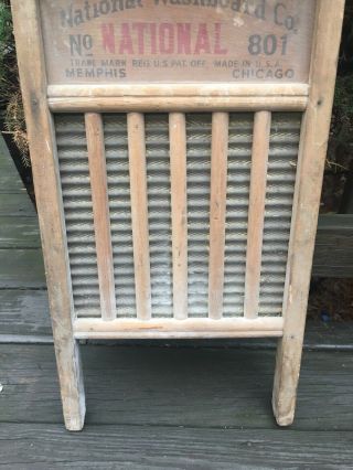 Vintage Antique National Washboard Co The Brass King NO.  801 Old Wash Board 3