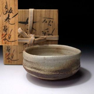 Wj9: Japanese Pottery Tea Bowl,  Hanno Ware By Famous Potter,  Hideo Torazawa