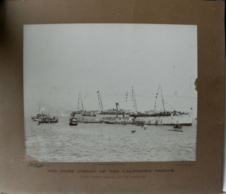 1899 Photograph Home Coming Of California Transport Sherman San Francisco Bay