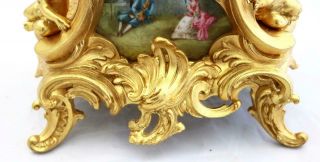 Antique Mantle Clock Exceptional French Red Sevres & Gilt Bell Striking C1880 10