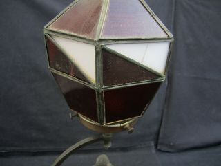 Art Deco Jester Clown Lamp with Stained Glass Shade 1930s 7