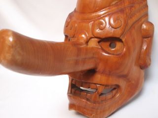 Japanese vintage Tengu mask /Noh mask kagura demon Long nose 2