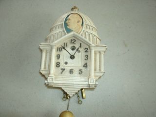 Old Small Wall Clock Roosevelt,  Capital,  Lux Clock Company Rare Clock 2