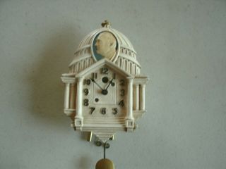 Old Small Wall Clock Roosevelt,  Capital,  Lux Clock Company Rare Clock 7