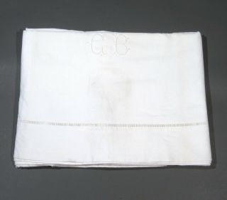 Antique French Sheet,  Monogrammed “c.  B.  ”,  122 X 80 ¼ Inches