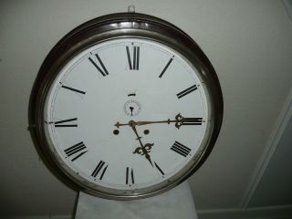 Large,  Antique Waterbury School / Station Wall Clock,  Strikes Hours.