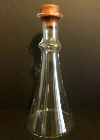 Vintage Dansk Clear Glass 1 Liter Decanter/carafe With Teak Wood Lid 12 "