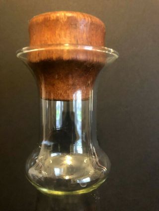 Vintage Dansk Clear Glass 1 Liter Decanter/Carafe With Teak Wood Lid 12 