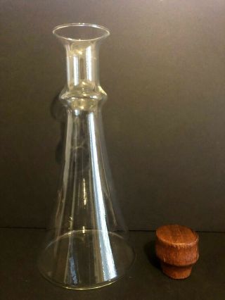 Vintage Dansk Clear Glass 1 Liter Decanter/Carafe With Teak Wood Lid 12 