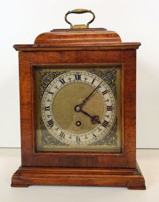 A Smiths Tompion Style Walnut Bracket Clock