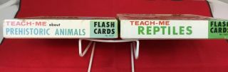 VINTAGE TEACH ME REPTILES & DINOSAURS PREHISTORIC ANIMALS FLASH CARDS COMPLETE 4