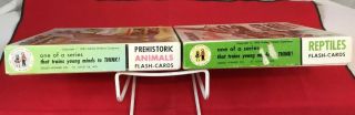 VINTAGE TEACH ME REPTILES & DINOSAURS PREHISTORIC ANIMALS FLASH CARDS COMPLETE 5