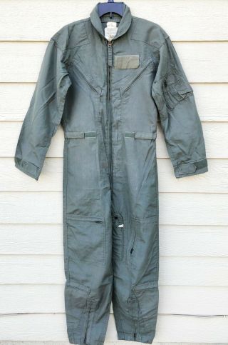 Vintage 1979 Us Air Force Nomex Fire Resistant Flight Suit Green Cwu - 27/p - 38l