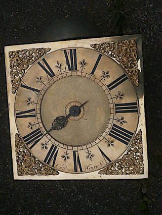 C1730 30hr Longcase Grandfather Clock Dial,  Movement 11x11 Hen Druce Of Winf
