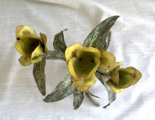 Vintage Welded Metal/Steel Tulips/Flower Sculpture - Shabby Chic Floral 3