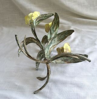 Vintage Welded Metal/Steel Tulips/Flower Sculpture - Shabby Chic Floral 6