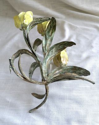 Vintage Welded Metal/Steel Tulips/Flower Sculpture - Shabby Chic Floral 7