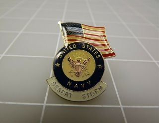 United States Navy Desert Storm Us Flag Lapel Pin