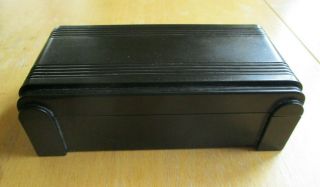 Vintage Bakelite Black Cigarette Trinket Box Art Deco C1930 - 40s,  Usa