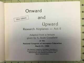 Scott Crossfield,  Signed booklet from 1986 address to Aviation Groups 2