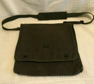 Vintage Us Military Canvas Map And Photograph Case