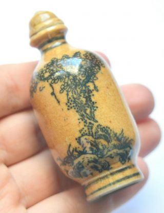 China Antique Old Hand Made Painted Porcelain Snuff Perfume Bottle Kungfu