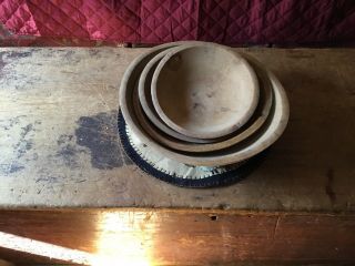 Old Vintage Wooden Bowls.  Set Of Four.