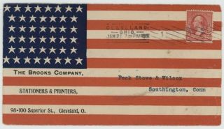 Mr Fancy Cancel 2c Spanish American War Patriotic Ad Cover Cleveland Ohio 1899