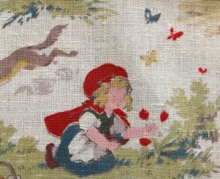 VINTAGE FRENCH CHILDRENS PRINT c1930s LITTLE RED RIDING HOOD 37. 6