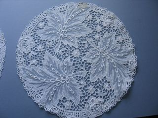 ANTIQUE SET OF 6 LACE DOILIES/TABLE MATS EARLY 1900 ' s 6