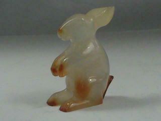 Exquisite Antique Carved Hetian Jade Chinese Rabbit Figure Bunny Statue 3