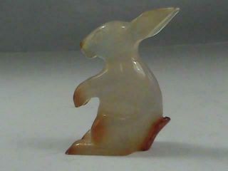 Exquisite Antique Carved Hetian Jade Chinese Rabbit Figure Bunny Statue 4
