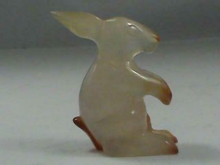 Exquisite Antique Carved Hetian Jade Chinese Rabbit Figure Bunny Statue 6