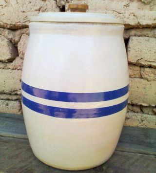 Antique Robinson - Ransbottom USA Stoneware Water - Dispenser Crock,  2 Gallons 8