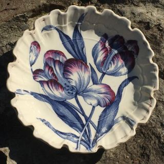 Great Antique 1870s Brown - Westhead,  Moore & Co Transferware Plate - Field Flowers