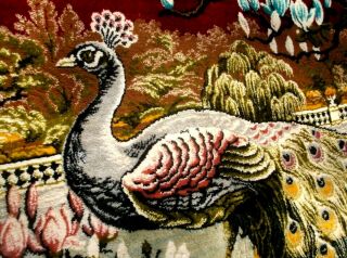 Vintage Peacock,  Swan,  Floral Tapestry,  Deep Colors