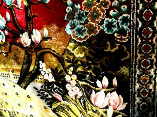Vintage Peacock,  Swan,  Floral Tapestry,  Deep Colors 5