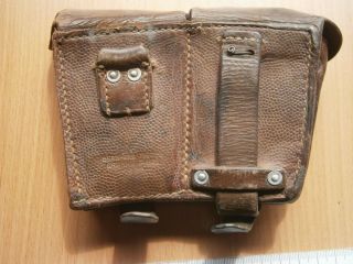 1939 WWII GERMAN ARMY LEATHER AMMO POUCH VERSION YUGOSLAVIA PARTISAN CASE HOLDER 4