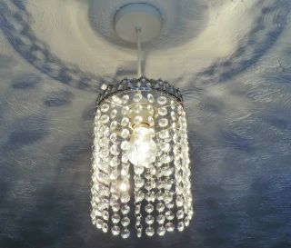 Vintage Deco Look Chandelier Pendant Light Glass Retro Drops Lamp Antique Chrome