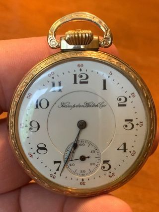 23 Jewel 10k Rolled Gold Filled Hampden Watch Co Pocket Watch
