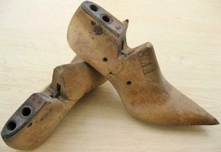 Pr 1910s Factory Wooden Lasts Molds Shoes Boots High Heel Stiletto Toes Sz 8½ Aa