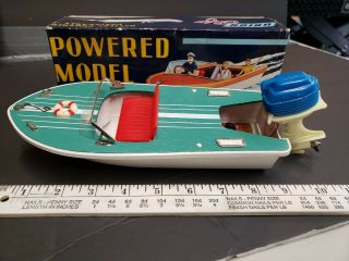 Vintage Battery - Operated Toy Boat W Motor Old Stock Very Box