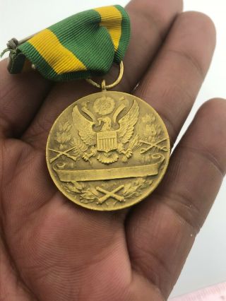 SPANISH AMERICAN WAR SERVICE MEDAL/NAMED - SERIAL 6507 CAMP MEIGS,  DC 3