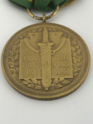 SPANISH AMERICAN WAR SERVICE MEDAL/NAMED - SERIAL 6507 CAMP MEIGS,  DC 5