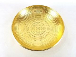 Japanese Antique Vintage Gold Lacquer Wood Round Kashiki Sweets Bowl Chacha