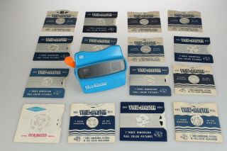 Blue View - Master Viewmaster W/15 Assorted Reels - Good 3d Stereo Viewer
