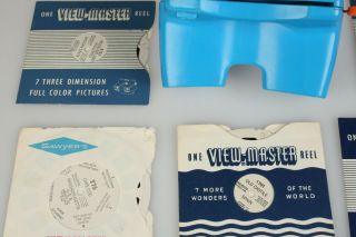 BLUE View - Master VIEWMASTER w/15 Assorted Reels - Good 3D Stereo Viewer 3