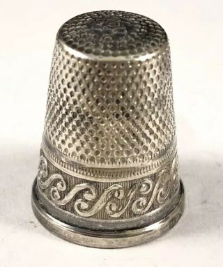 Antique Vintage Sterling Silver 925 Size 4 Thimble Victorian Sewing Collectible