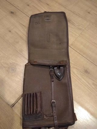 Vintage military officer leather bag,  brown.  For map,  documents.  1952 or 1962. 3